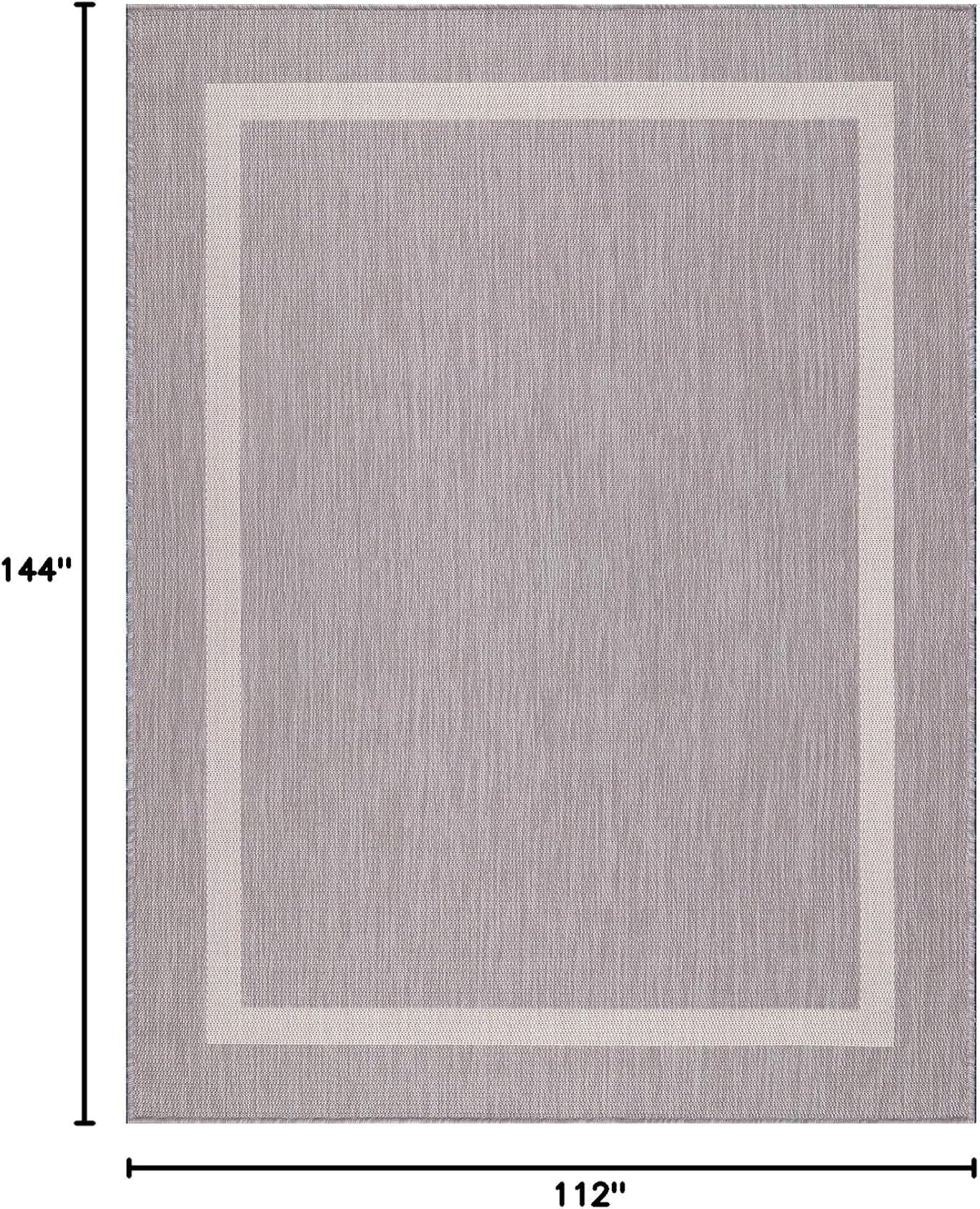 Bordered Outdoor Rug 9x12 Washable Outside Carpet for Indoor Patio Porch Waterproof Easy Cleaning