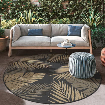 GENIMO Outdoor Rug 8' Round Waterproof for Patios Clearance, Reversible Outdoor Plastic Straw
