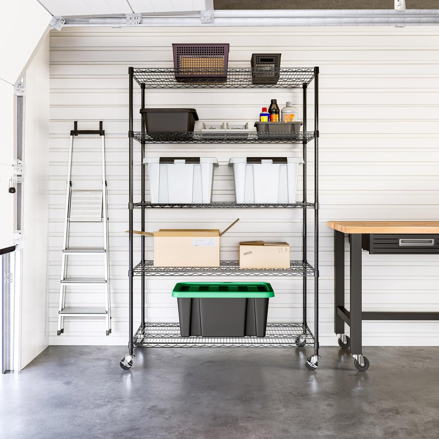 Seville Classics UltraDurable Heavy Duty NSF Solid Steel Wire Rack Storage Unit, Organizer for