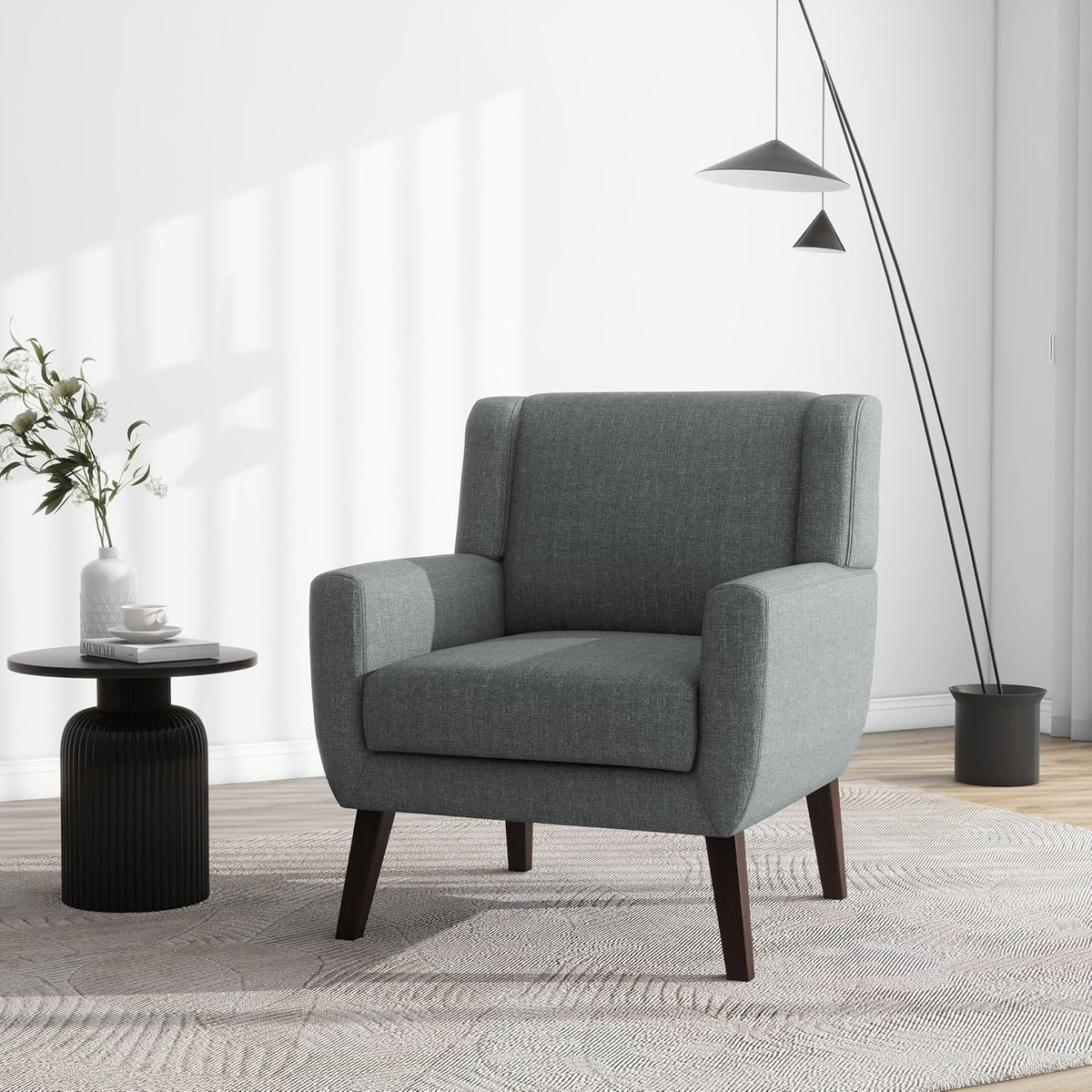UIXE Accent Chair, Fabric Upholstered Armchair for Living Room, Comfy Arm Chair Single Sofa Bedroom