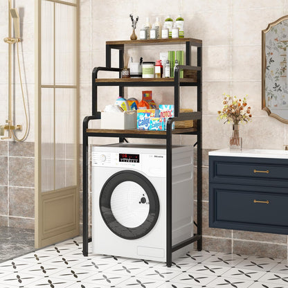 3-Tier Bathroom Room Shelf Washing Machine Storage Utility Rack Over The Toilet Washer Dryer