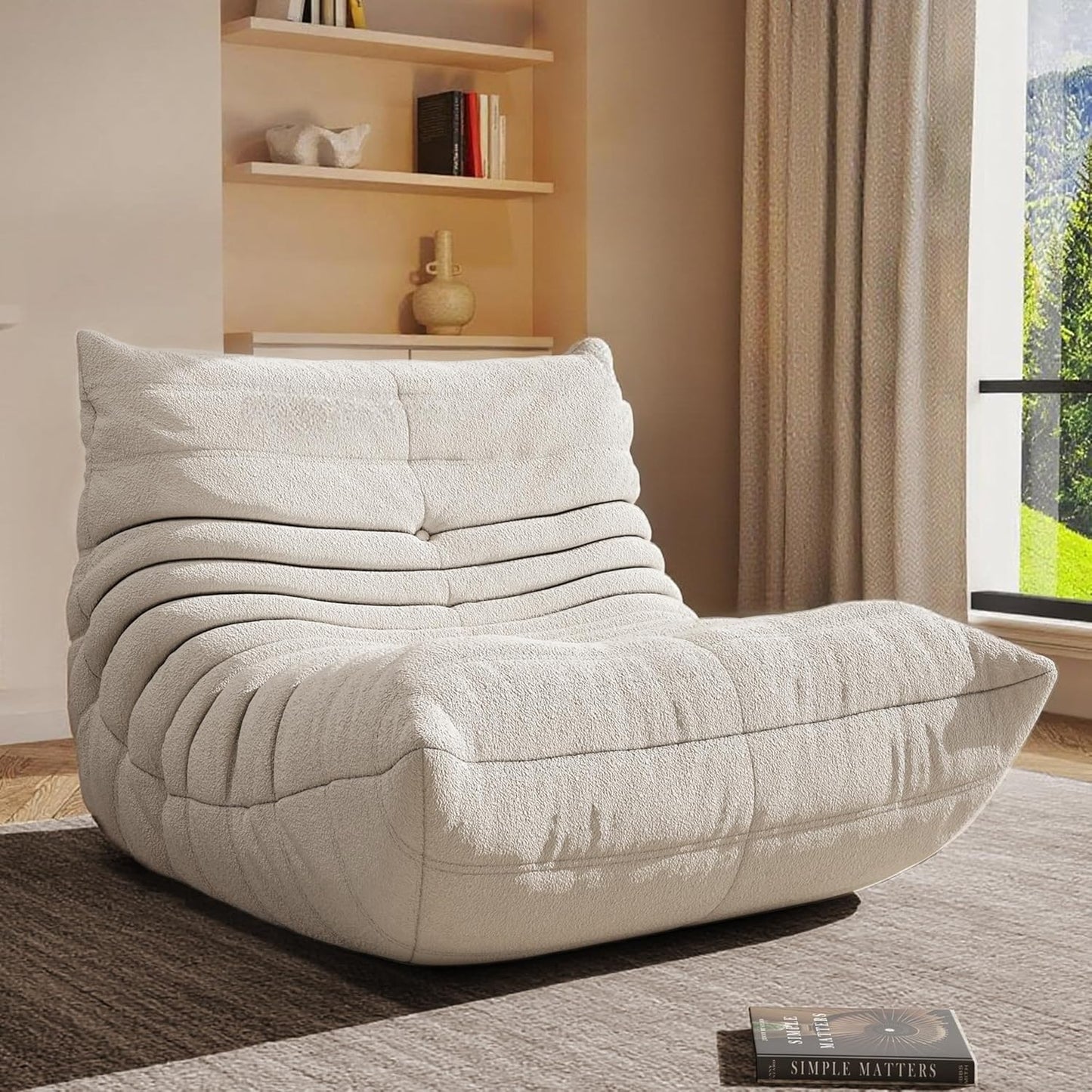 Bean Bag Chair, Oversized Bean Bag Chair for living Room, Fireside Chair for adults with Memory