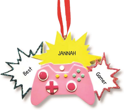 Ornaments by Elves - Christmas Ornaments Personalized New Video Girl Gamer Ornament Pink Video Game
