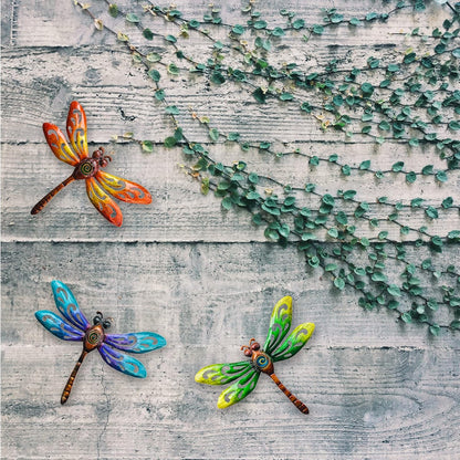 wotieuns Metal Dragonfly Wall Decoration, Garden Fence Outdoor Wall Art, Outdoor Wall Decoration