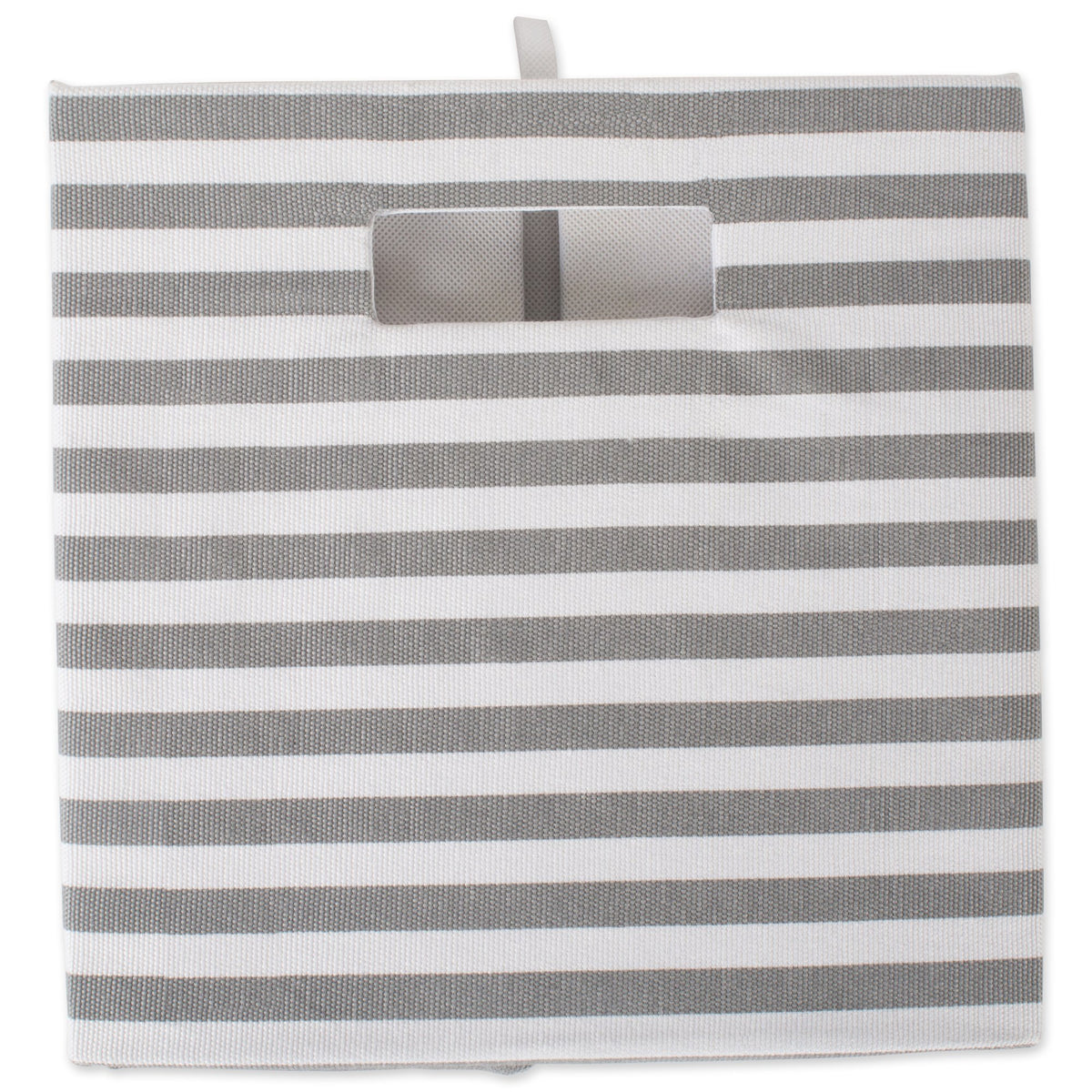 DII Collapsible Polyester Storage Cube, Pinstripe, Gray, Large