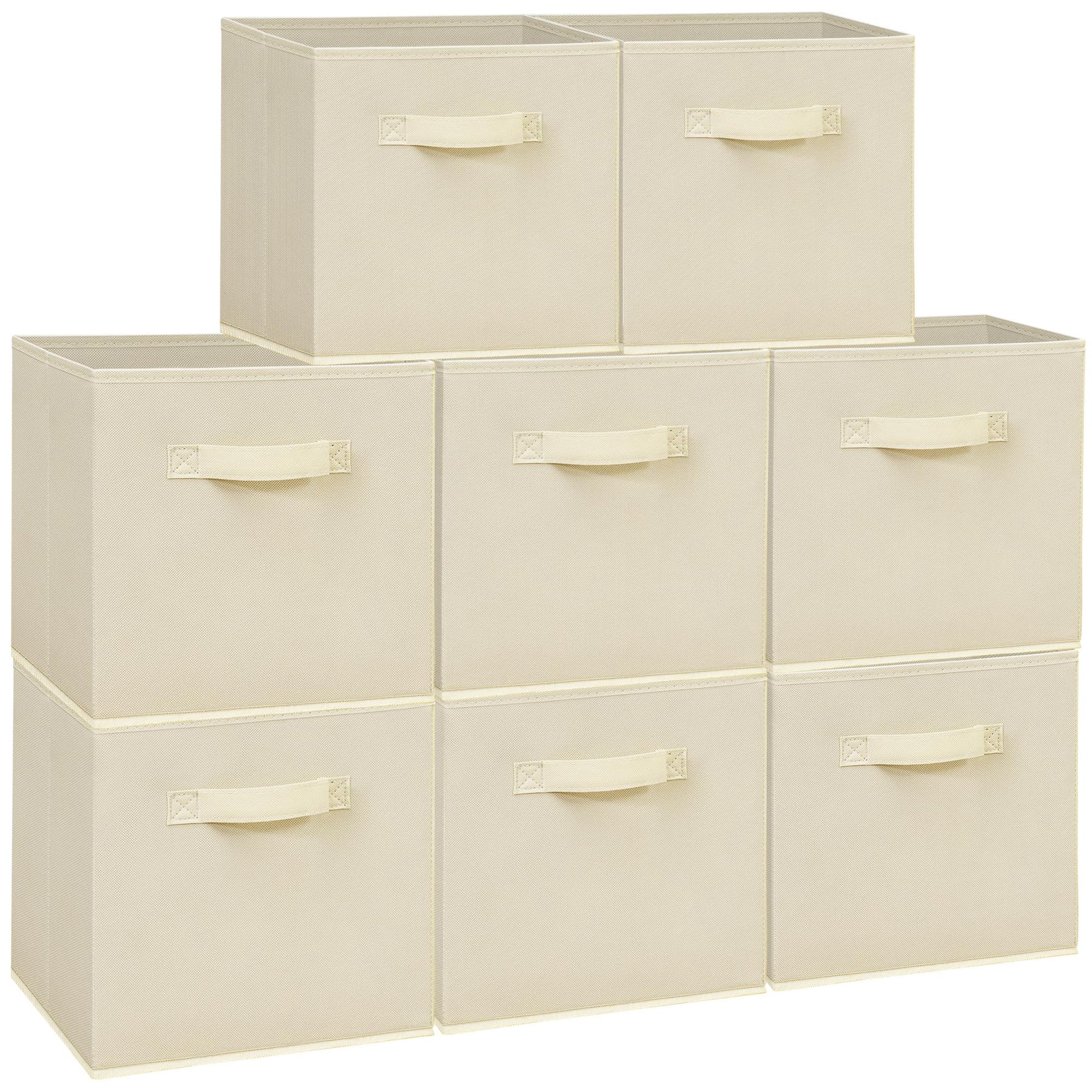 Easi Storage Cubes, 11 Inch Storage Bins, Set of 8, Foldable Fabric Cube Storage Organizer With