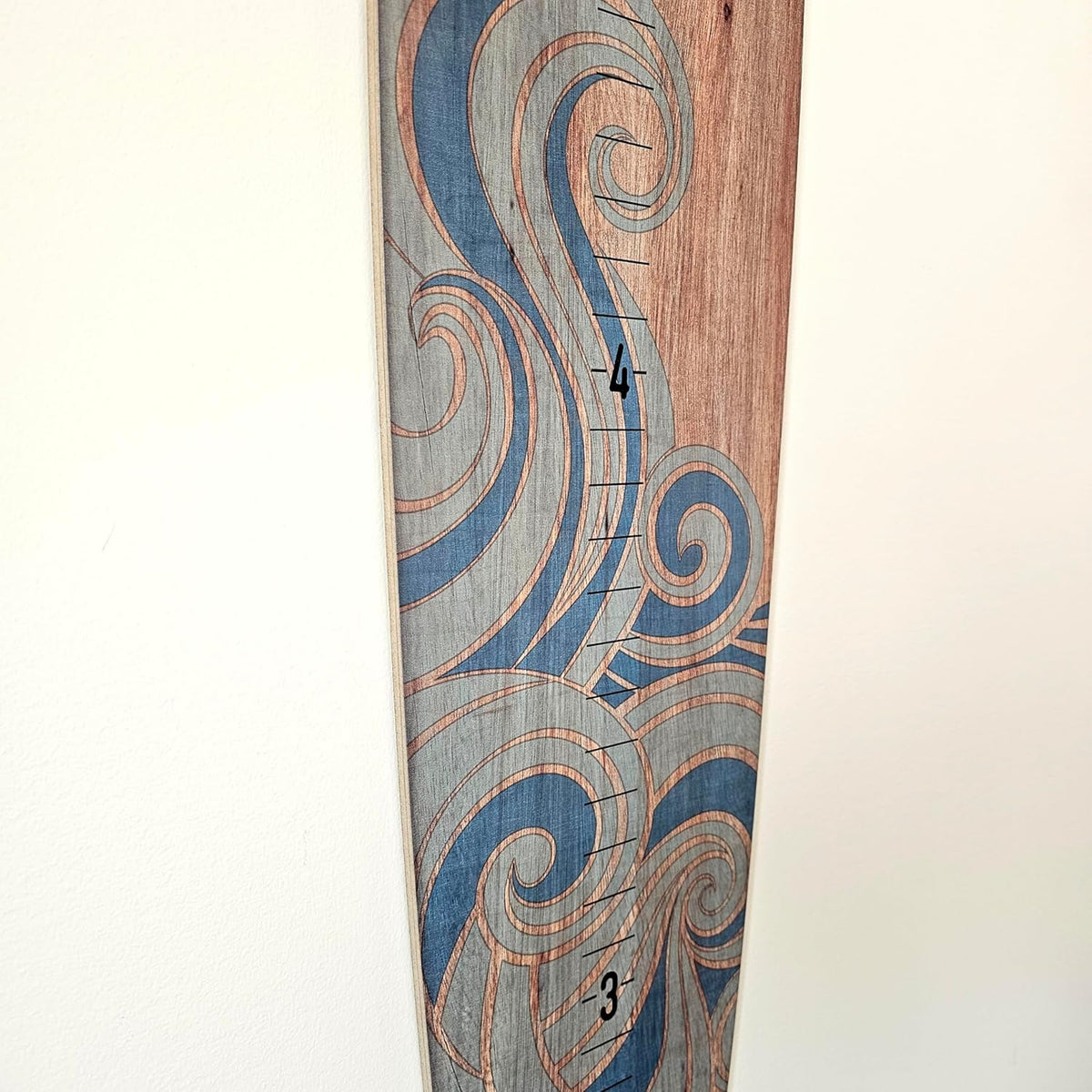Wooden Surfboard Wall Decor Growth Chart - Surf Board Wall Decor for Kids Room, Wooden Growth Chart