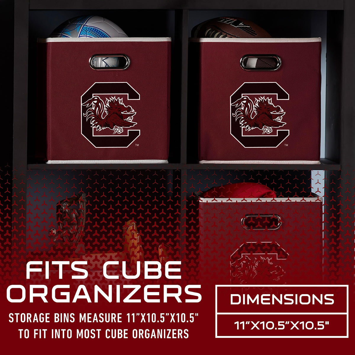 Franklin Sports NCAA Storage Bin - Cube Organizer - South Carolina