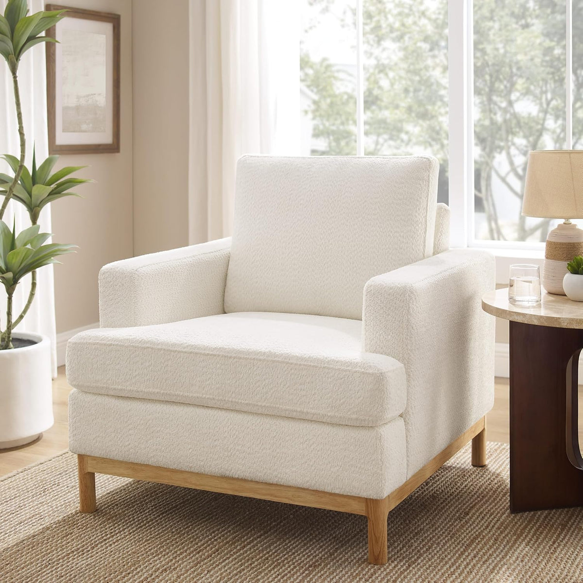 Oversized Accent Chair, Mid Century Modern Upholstered Armchair for Living Room, Comfy Chair for