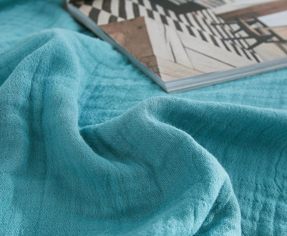 100% Cotton Muslin Throw Blanket for Bed, Couch, Small, Decorative, Soft, Pre-Washed, Breathable
