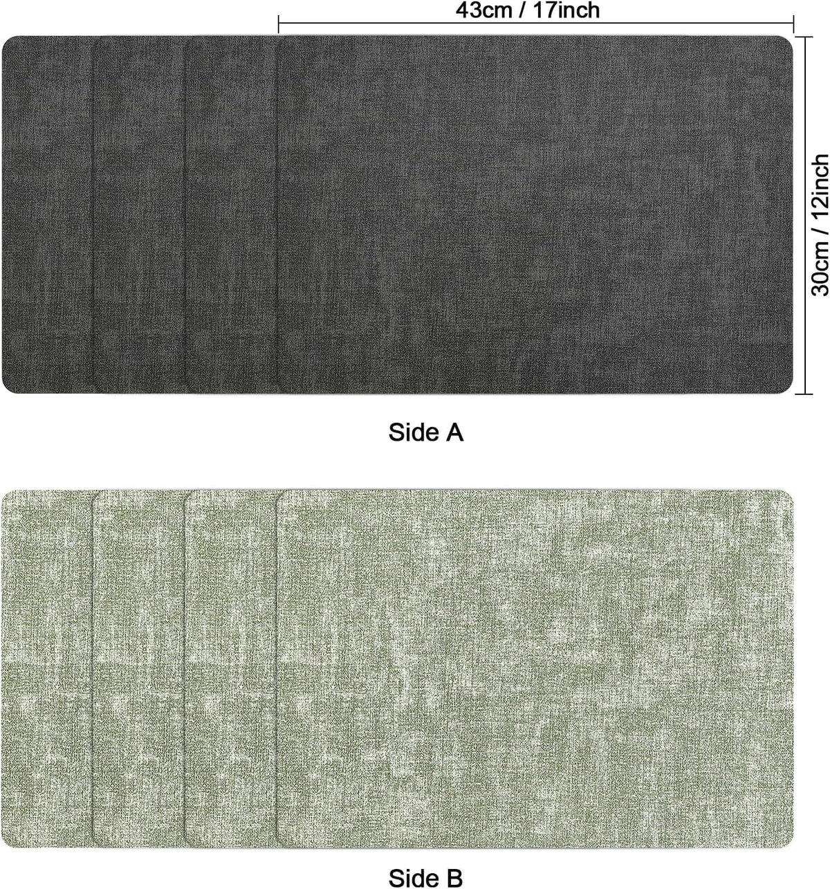 Myir JUN Placemats Dual Sided, Faux Leather Place Mats Set of 4 Indoor Placemat for Dining Table