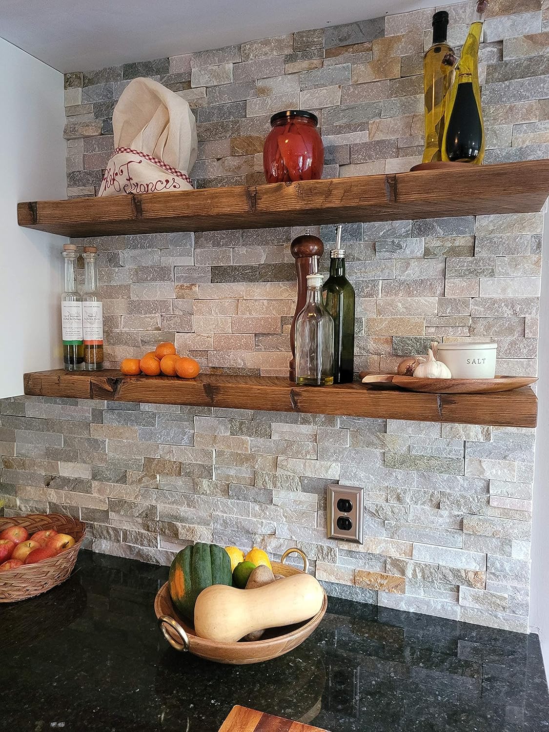 joelsantiques 72 Inch Wooden Floating Shelves for Wall - 72x9x2 in - Made of Natural Wood - Long