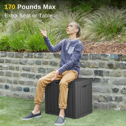 EAST OAK Outdoor Storage Box, 31 Gallon Deck Box, Waterproof Resin Storage Bin for Patio Cushions
