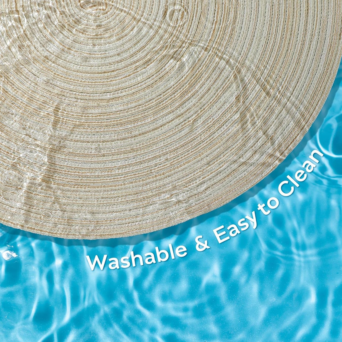 Leetaltree Round Placemats Heat and Slip Resistant Cotton Table Mats, Washable Bohemian Placemats