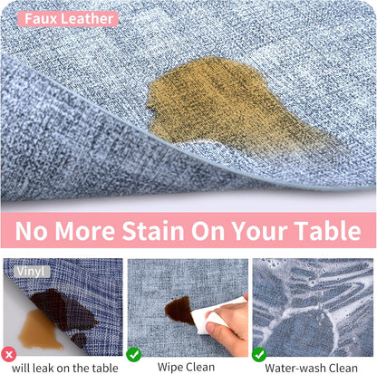 Maxpearl Faux Leather Placemats Set of 4, Waterproof - Wipe Clean - Heat Resistant - Anti Slip