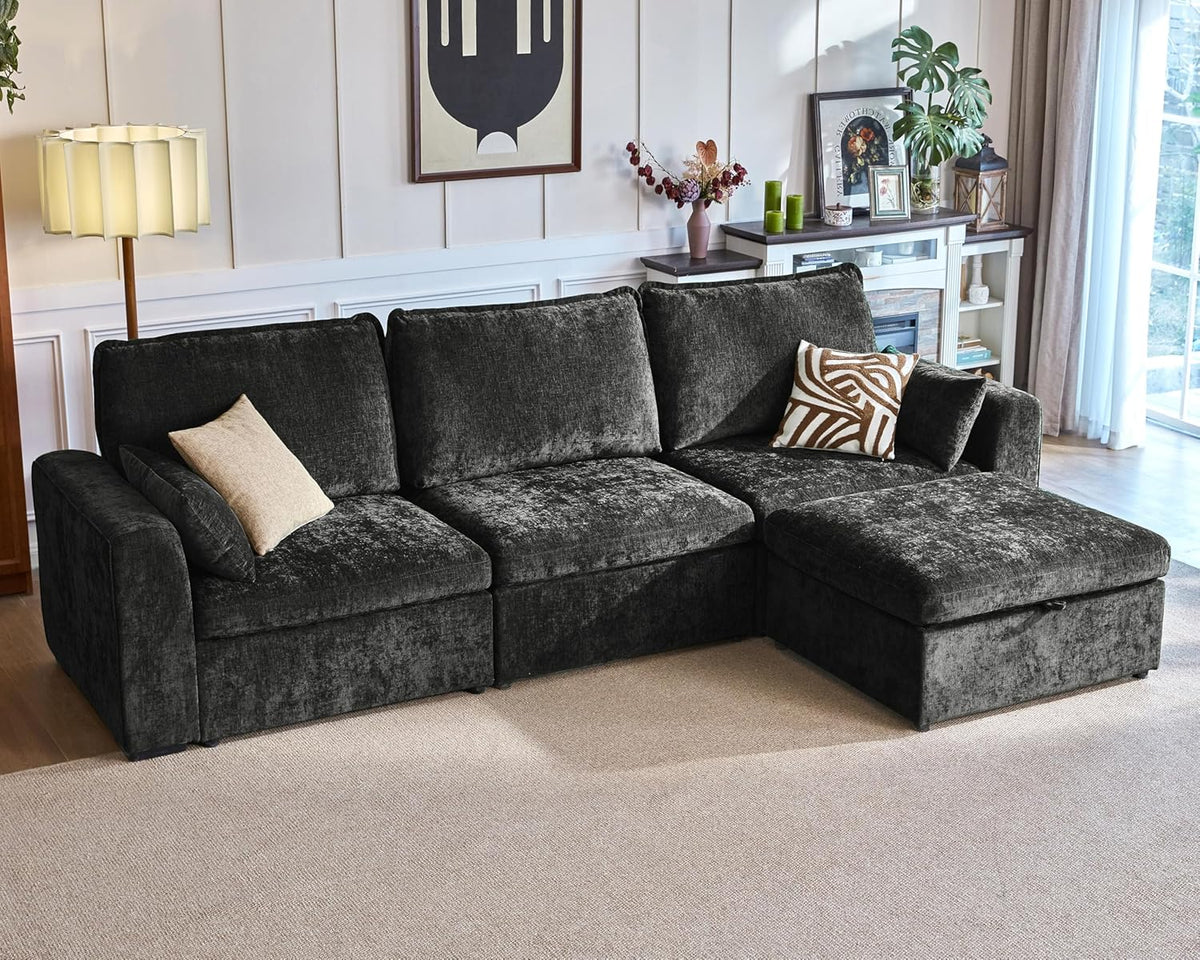 Oversized Modular Sofa Comfy Cloud Couch with Storage, Extra Deep Plush Sectional Sofa Set for