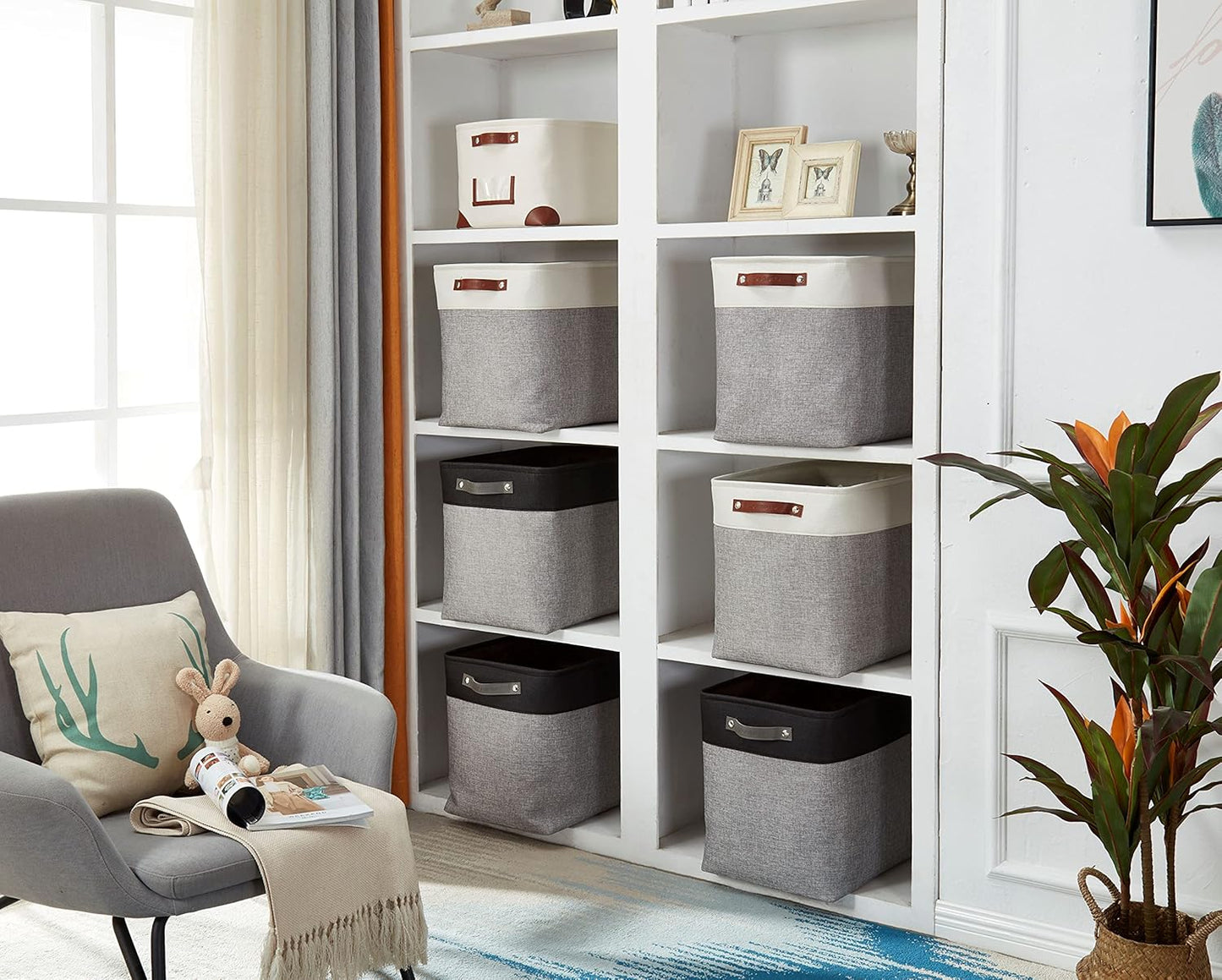 DECOMOMO Extra Large Storage Baskets 54.5L Fabric Storage Bins for Organizing Linen Closet, Toys