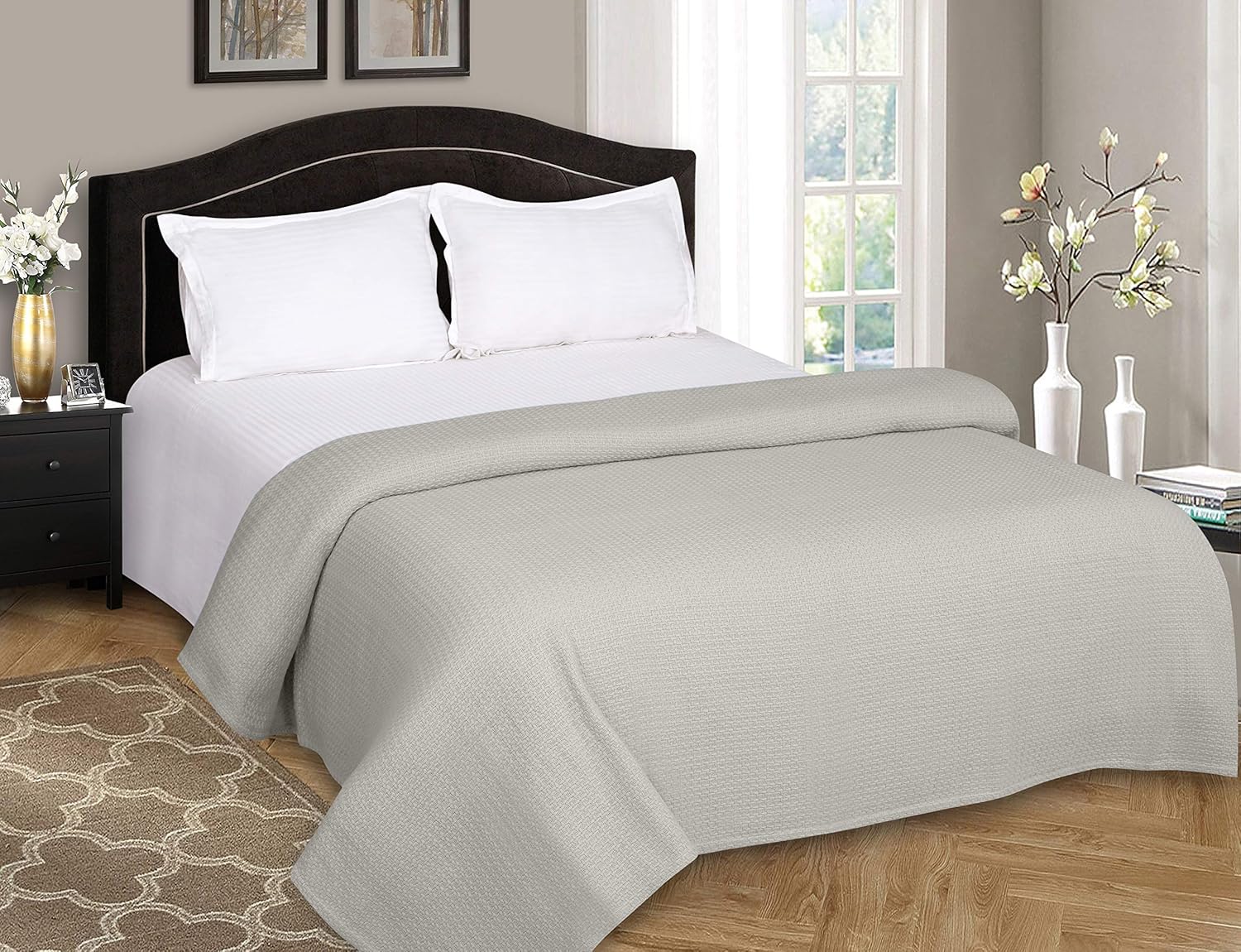 BELIZZI HOME 100% Cotton Bed Blanket, Breathable Bed Blanket King Size, Cotton Thermal Blankets