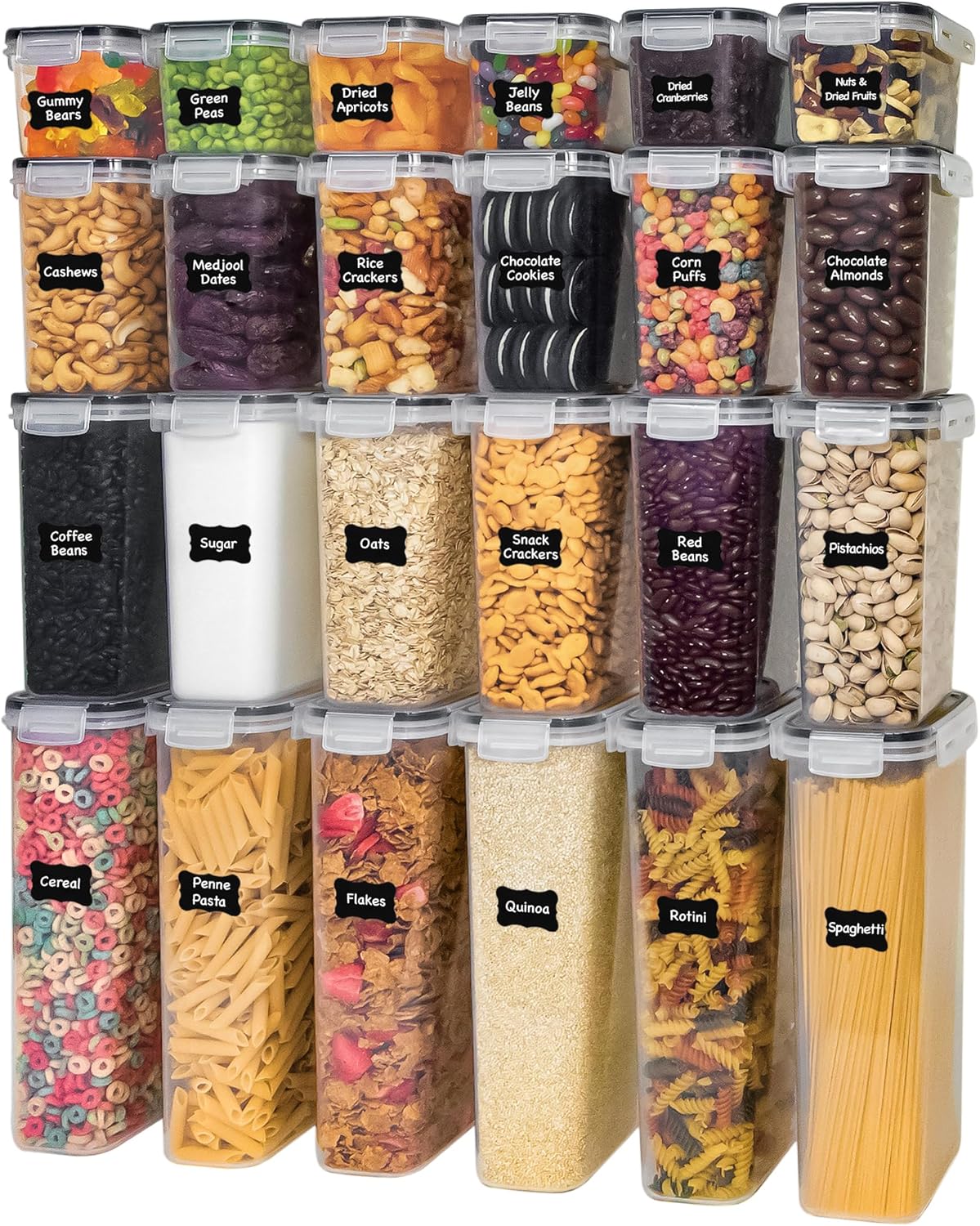 Freshware Kitchen Storage Containers with Lids, 48 PCS Airtight Food Storage Containers, Plastic