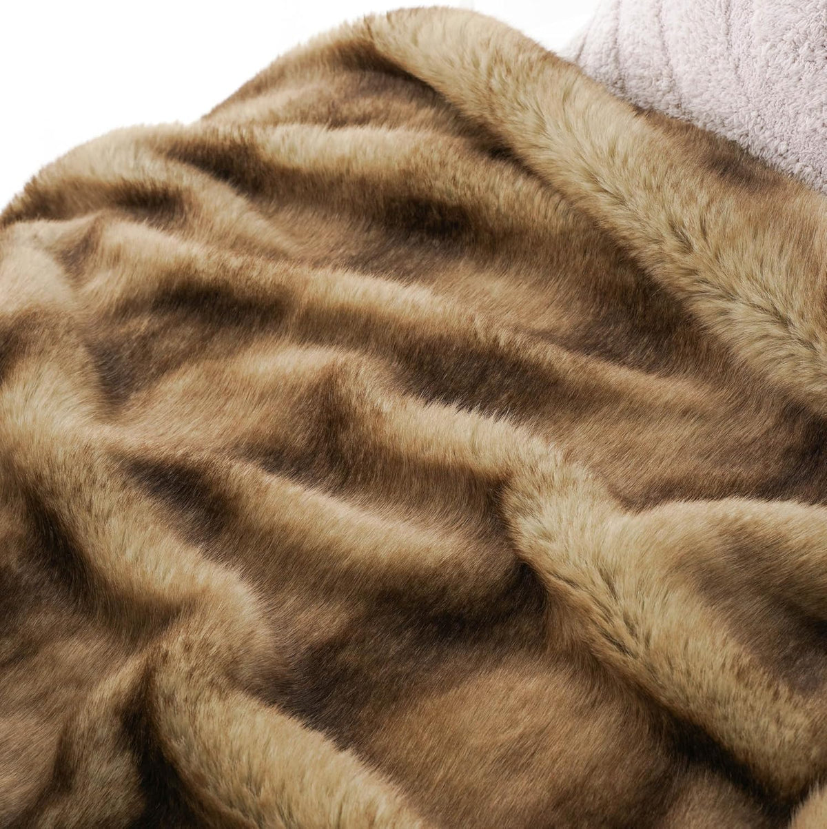 BATTILO HOME Luxury Ochre Faux Fur Throw Blanket, Soft Cozy Mink Fur Blanket for Couch, Sofa, Bed