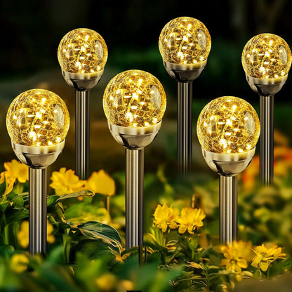 SOLPEX Solar Garden Lights String, 6 Pack Outdoor Christmas Decoration Warm White Solar Powered