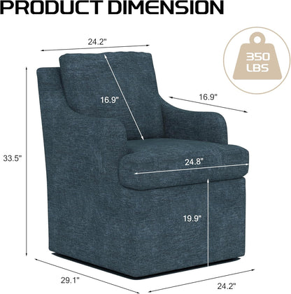 VKNOW Upholstered Dining Chairs Set of 4, Modern Kitchen Chairs Dinner Chairs with 4 Casters, Linen