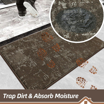 BEQHAUSE Dirt Trapper Door Mat 32"x48" Non-Slip Door Mats Washable Entryway Rugs Stain Resistant