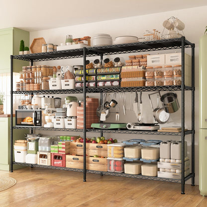 REIBII 70"W Metal Shelving, Storage Shelves 4-tier Wire Shelving Unit Load 1240LBS Metal Shelves