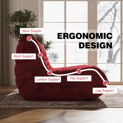 Bean Bag Chair, Loveseat Fireside Chair Bean Bag Sofa Large Bean Bag Chair for Adults, 2 Seater