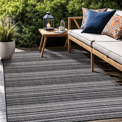 Stripe Outdoor Rug 5x7 Washable Outside Carpet for Indoor Patio Porch Waterproof Easy Cleaning Non