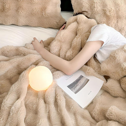 UKELER Camel Fleece Throw Blanket for Couch Faux Fur Throw Blanket Fluffy Blankets and Throws for