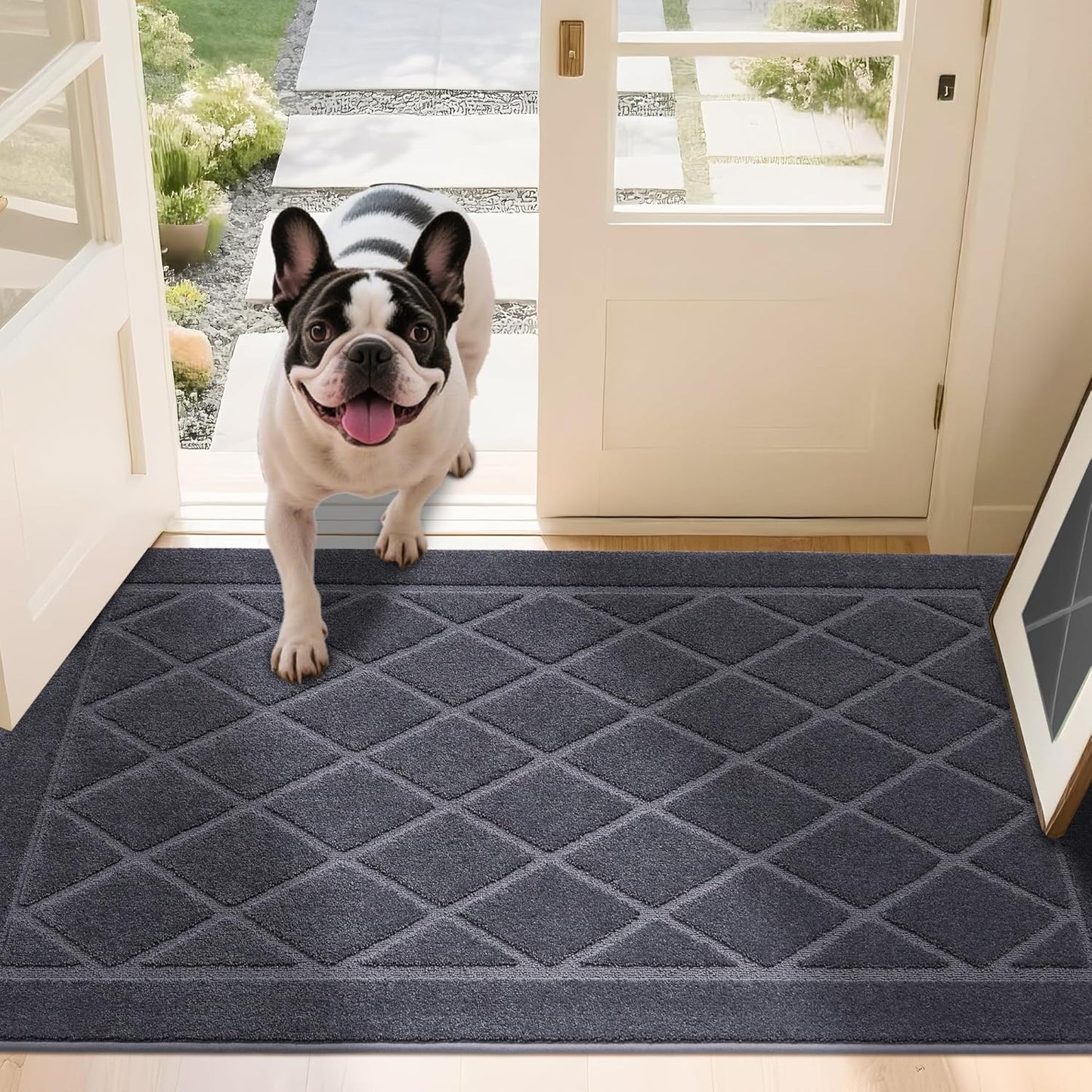 JSEI Dirt Trapper Door Mat 36"x60", Non-Slip Washable Entryway Mats, Dog Door Mat, Stain Resistant