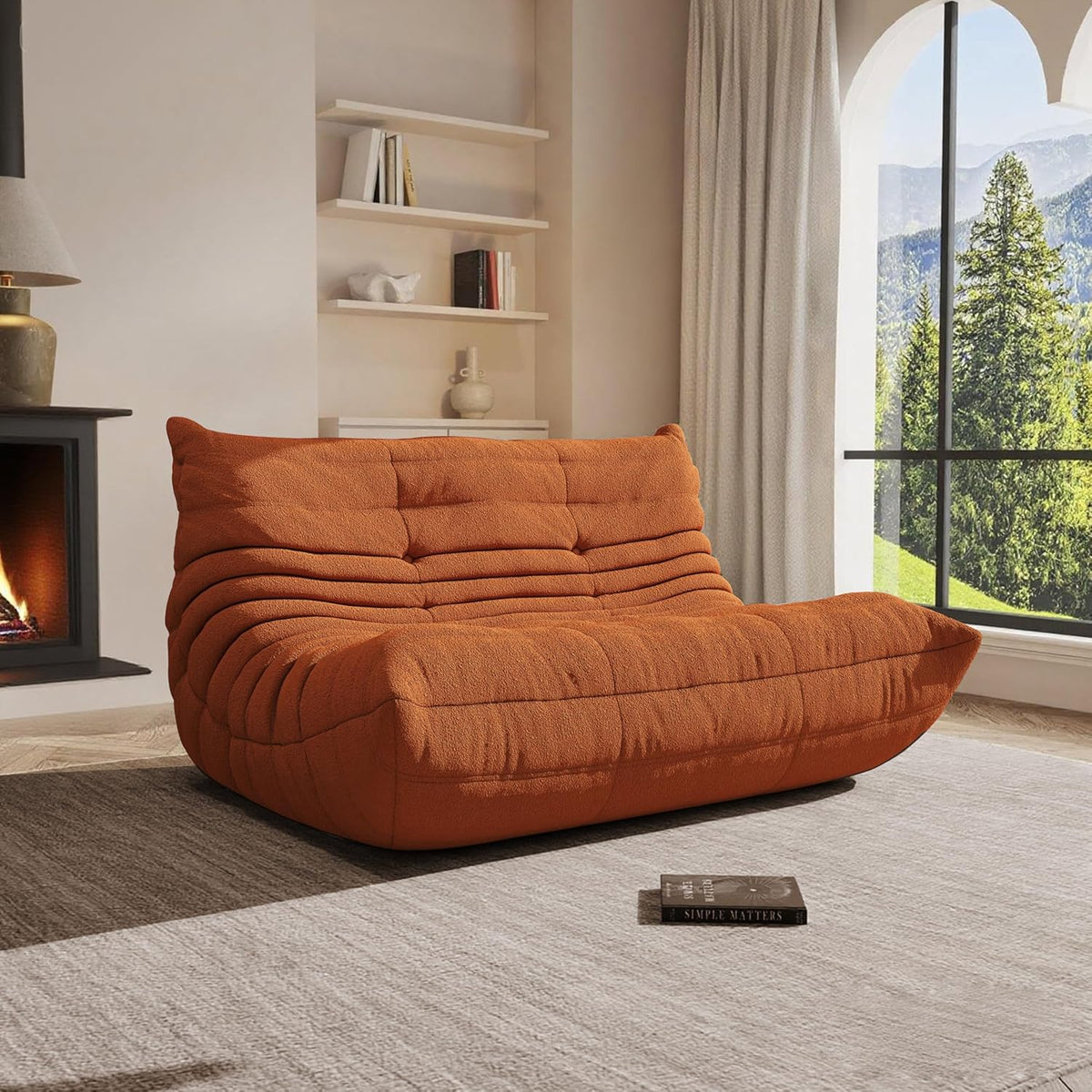 Bean Bag Chairs for Adults Giant Bean Bag Chair， 2 Seater with Memory Foam Filled Fireside Chair