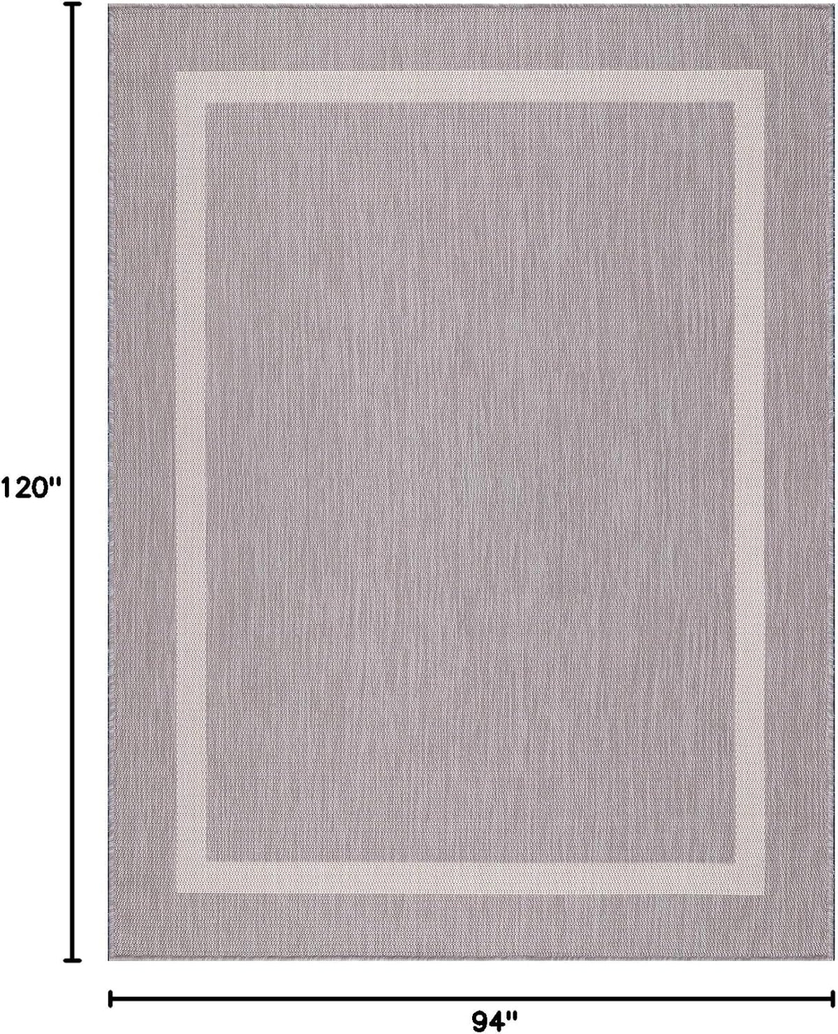 Bordered Outdoor Rug 8x10 Washable Outside Carpet for Indoor Patio Porch Waterproof Easy Cleaning
