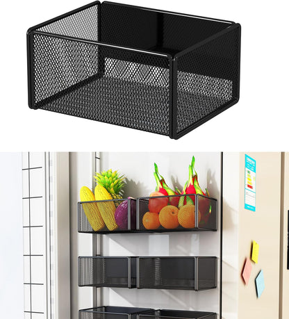 Magnetic Basket Organizer Holder for Fridge Magnetic Storage Bin Box Containers for Refrigerator