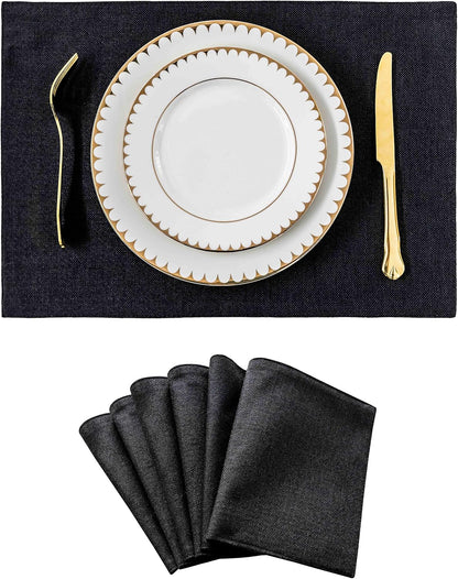 Home Brilliant Black Placemats Set of 6 Heat Resistant Dining Table Fall Halloween Place Mats