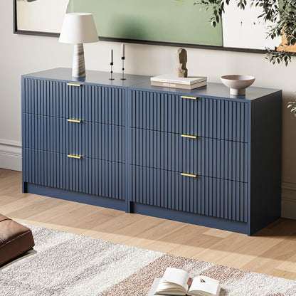 Fluted Dresser for Bedroom, 32 Inch Wide Nightstand with Large Drawer, 3 Drawer End Table for