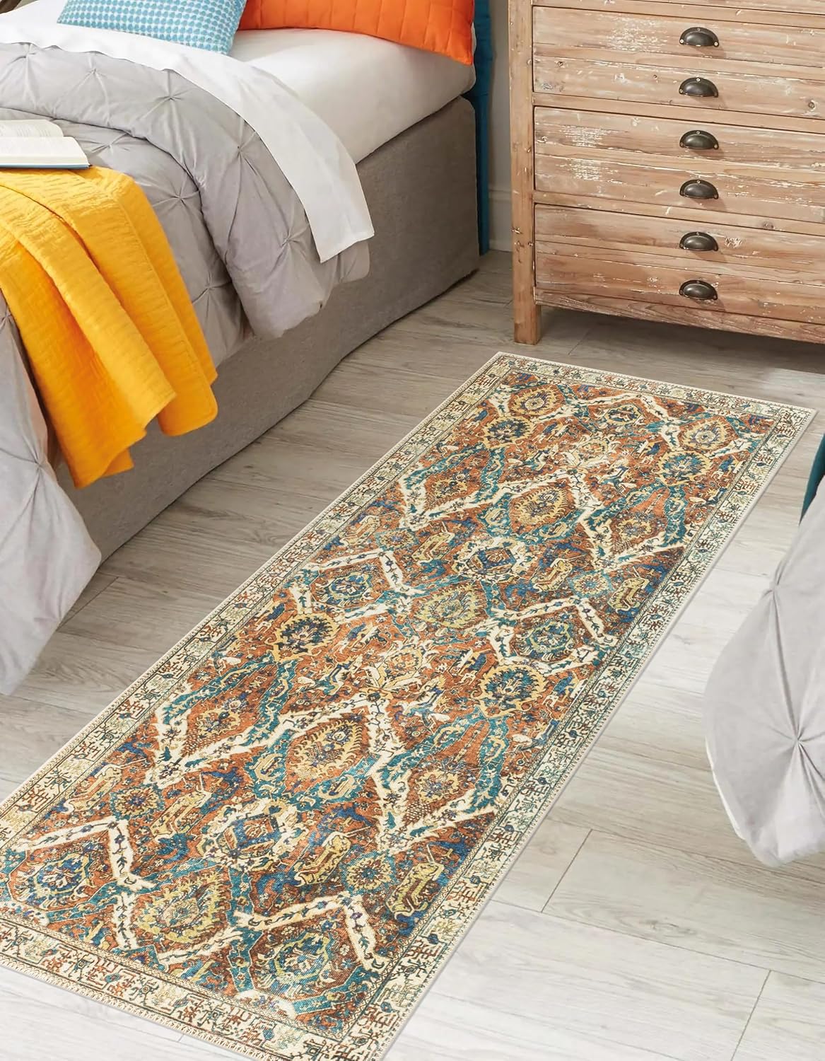 Keen Home Design 2x12 Rug - Machine Washable Runner with Non-Slip Backing, Ideal for Hallway