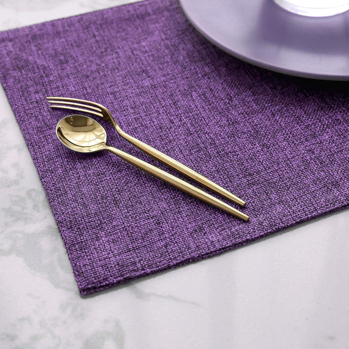 Home Brilliant Cloth Placemats Set of 8 Heat Resistant Dining Table Place Mats for Kitchen Table