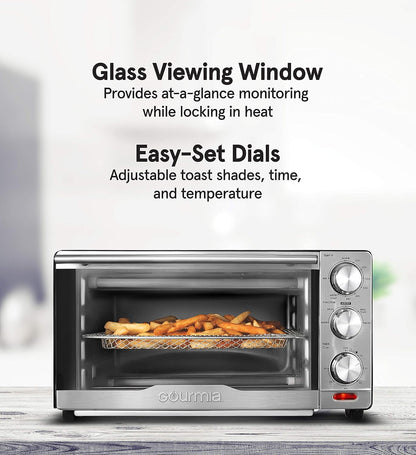 Gourmia GTF7350 6-in-1 Multi-function, Stainless Steel Air Fryer Oven - 6 Cooking Functions - Fry