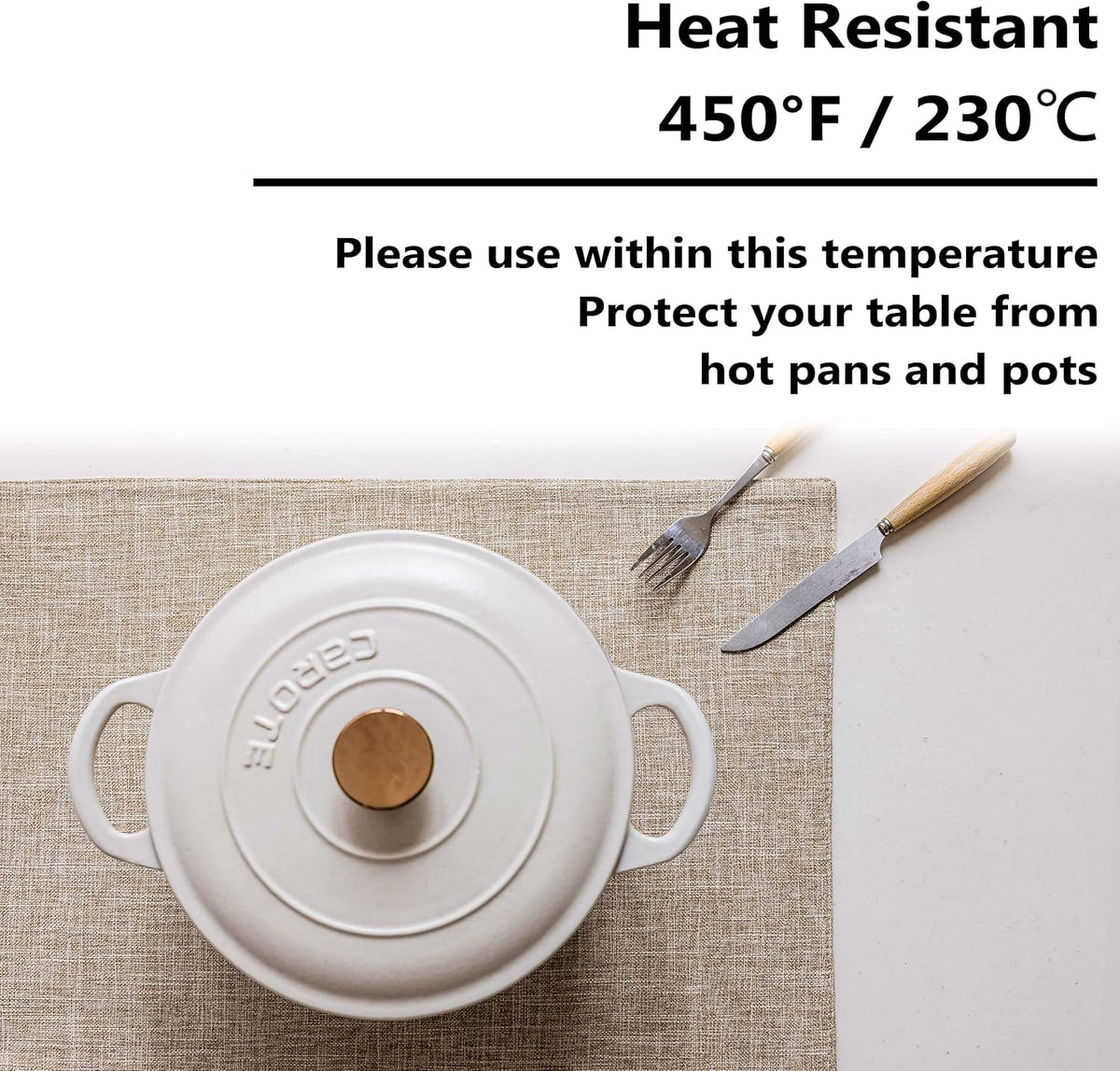 Home Brilliant Linen Place Mats Set of 6 Heat Resistant Dining Table Place Mats Cloth Placemats