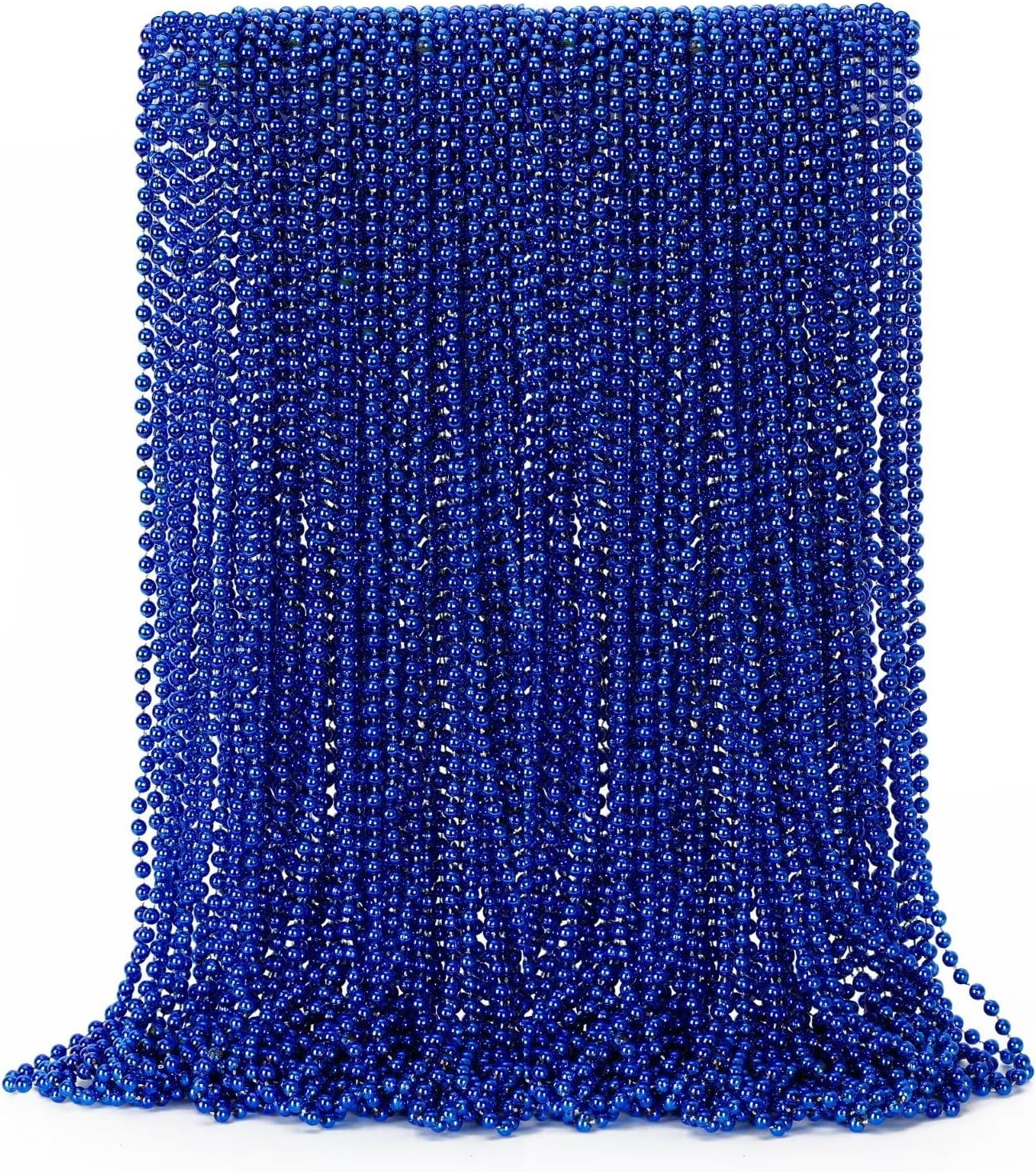 50PCS Christmas Bead Necklace, Blue Bead Necklaces Stuff, 33" Mardi Gras Beads Necklace Costume
