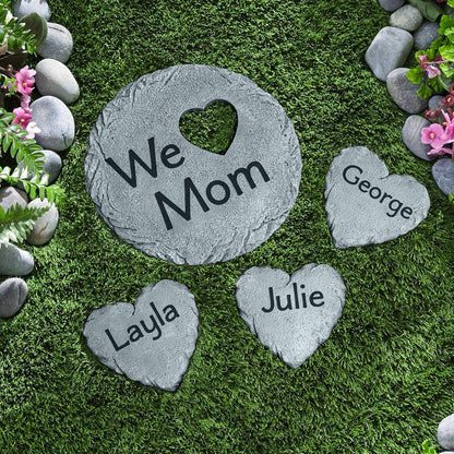 Let's Make Memories Personalized Garden Stone - Resin - Custom Garden Décor - Heart Stepping Stone