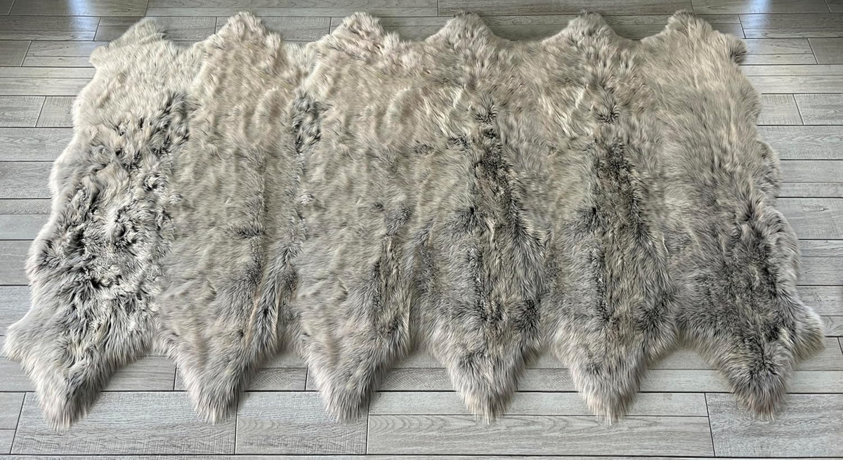 LAMBZY Faux Sheepskin Super Soft Hypoallergenic Free Shape Silky Shag Rug, Luxury Shaggy Plush