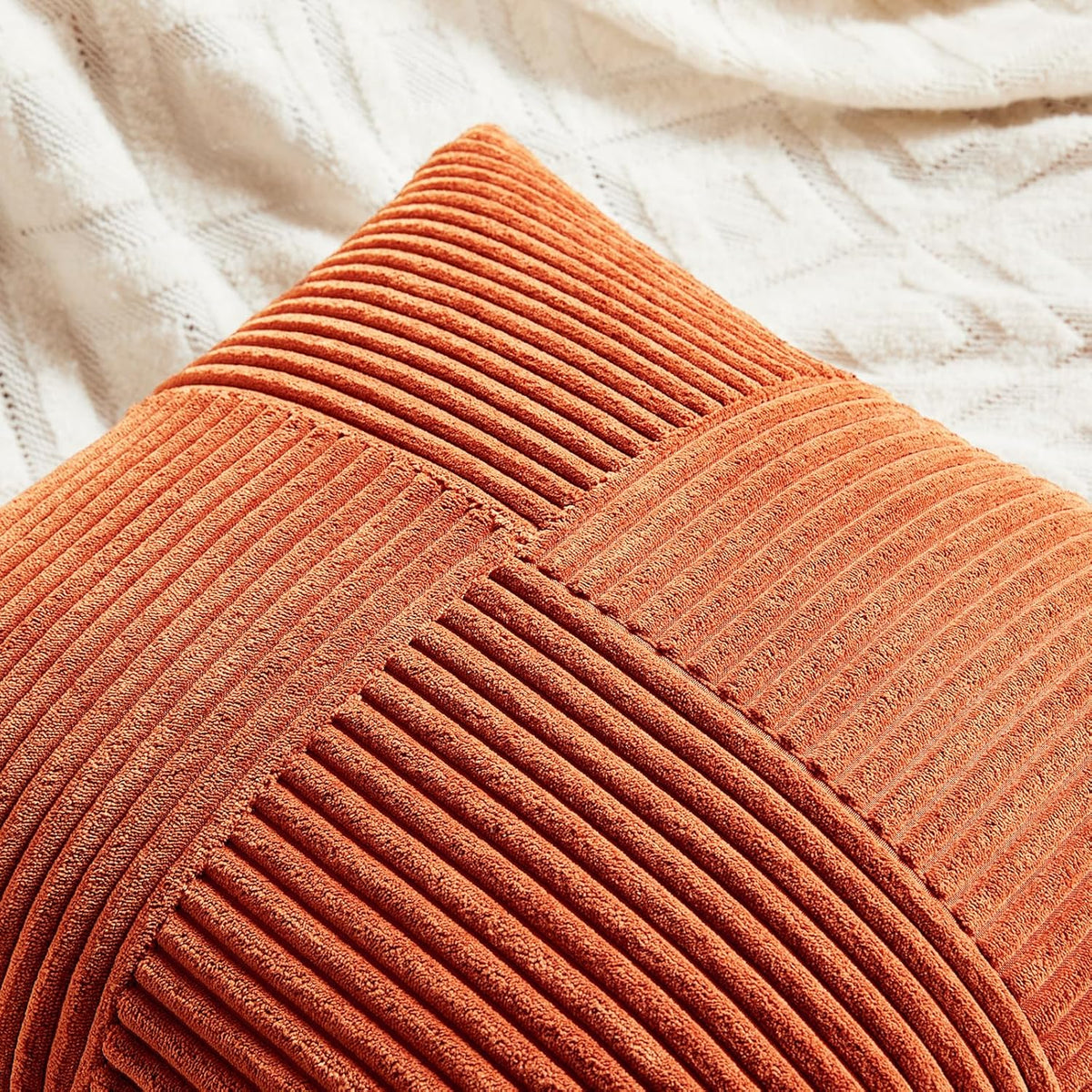 Fancy Homi Set of 2 Burnt Orange Samll Decorative Throw Pillow Covers 12x12 Inch for Living Room