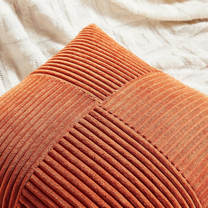 Fancy Homi Set of 2 Burnt Orange Long Lumbar Decorative Throw Pillow Covers 12x24 Inch for Living