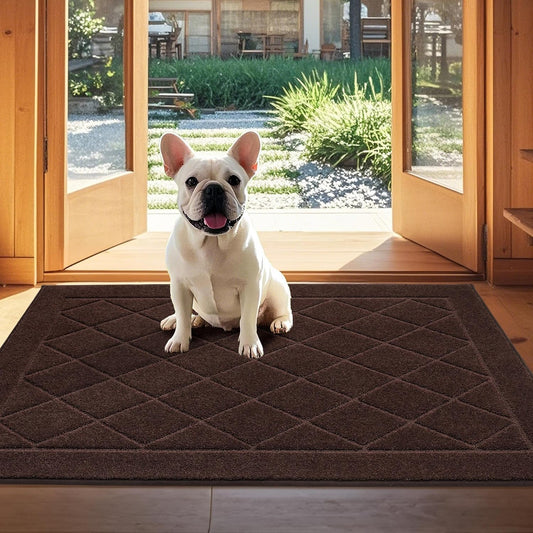 JSEI Dirt Trapper Door Mat 32"x48", Non-Slip Washable Entryway Mats, Dog Door Mat, Stain Resistant