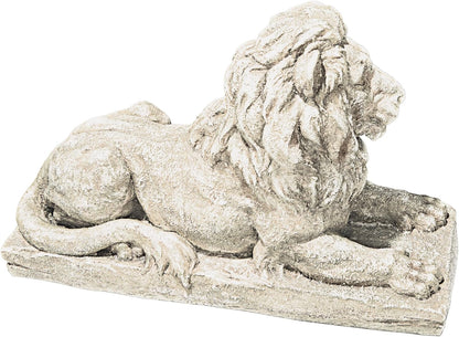 Design Toscano Lyndhurst Manor Lion Sentinel Outdoor Garden Statue, 27 Inch, Resin, Antique Stone