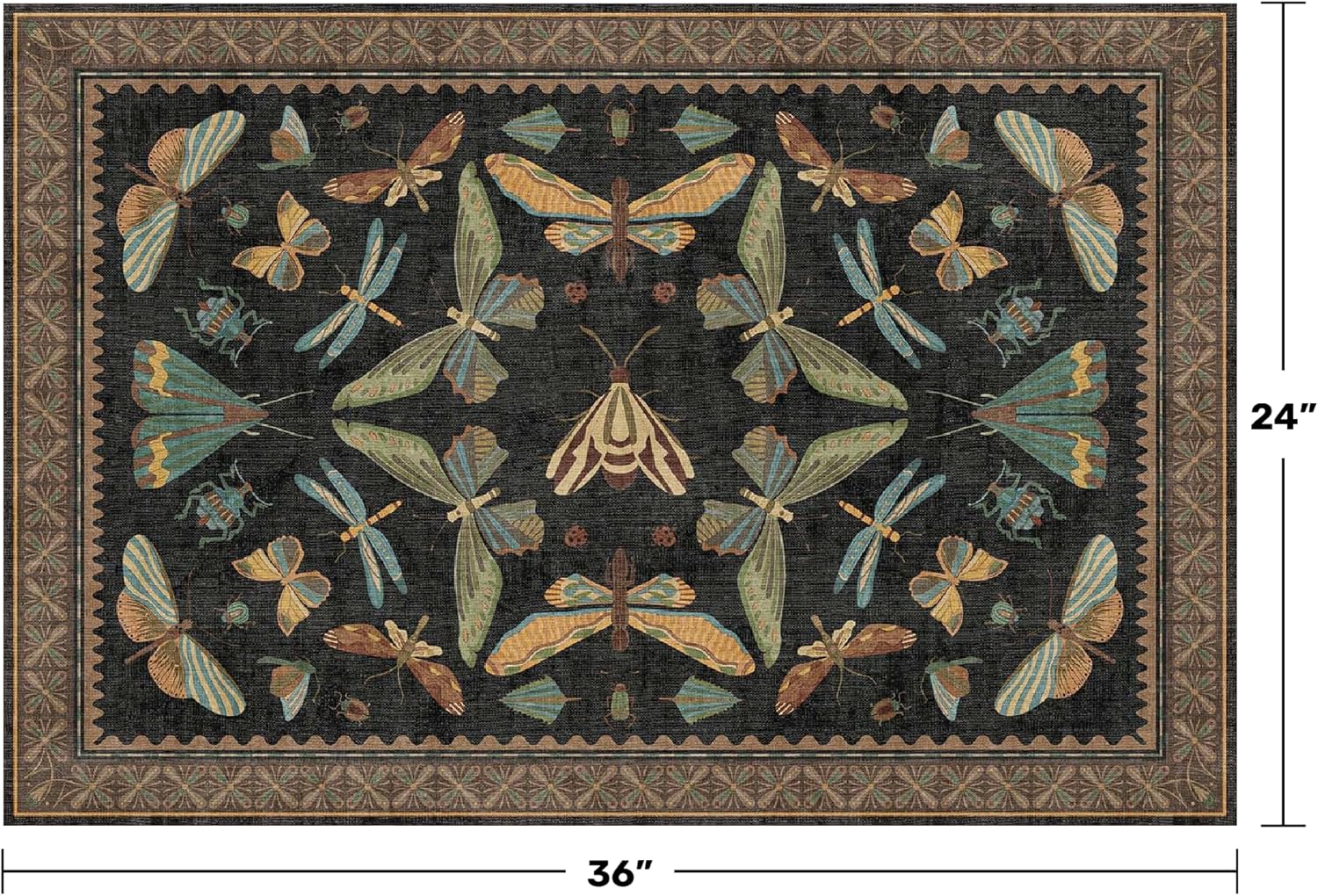 Small Black Entryway Rug - 2x3 Front Door Rug Indoor Entrance, Small Carpet for Kitchen Floor