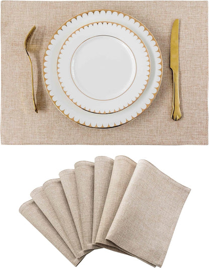 Home Brilliant Placemats Set of 8 Heat Resistant Dining Table Place Mats Plate Mat Cloth Placemats